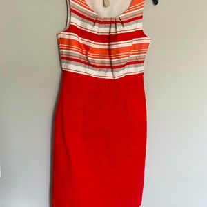 Banana Republic Orange/Coral Striped Dress 0 XS